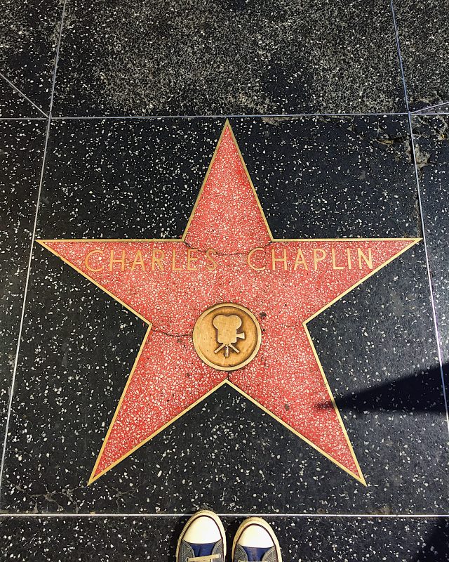 Stella di Charlie Chaplin sulla Walk of Fame di Hollywood Boulevard a Los Angeles