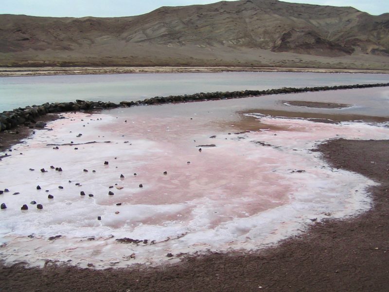 Saline di Pedra De Lume nel cratere vulcanico isola di Sal Capo Verde