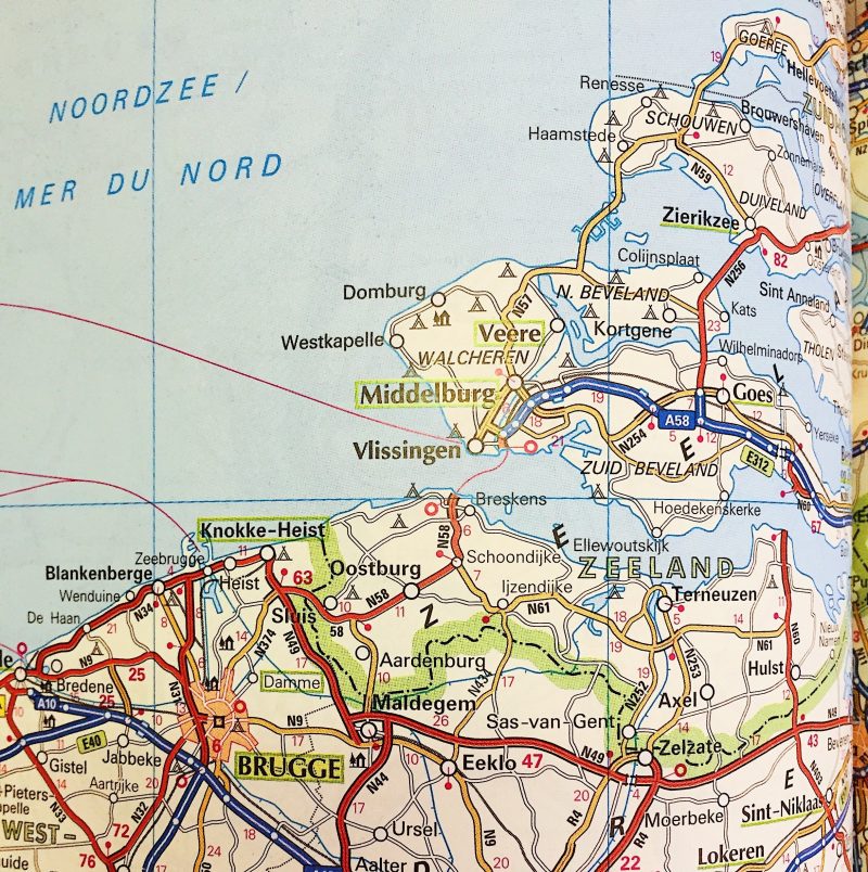 Mappa per viaggio on the road pianificazione itinerario