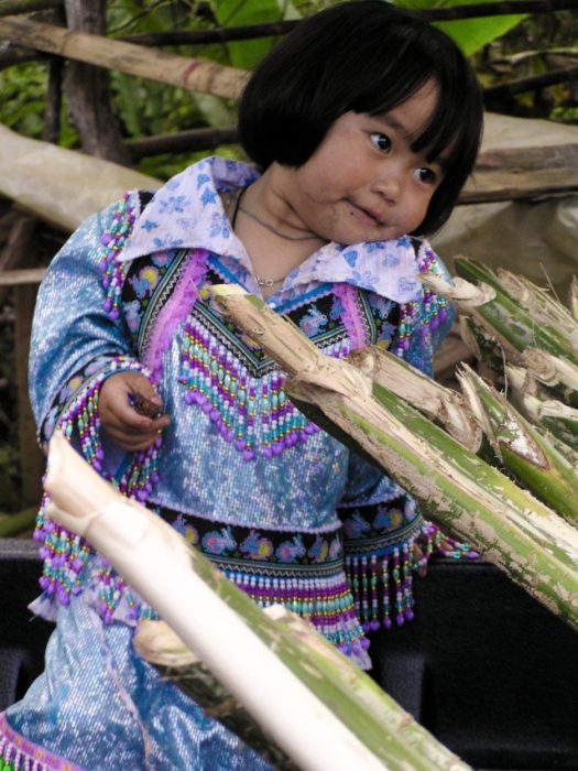 Bimba tribù montagna Karen mercato etnico Chiang Mai