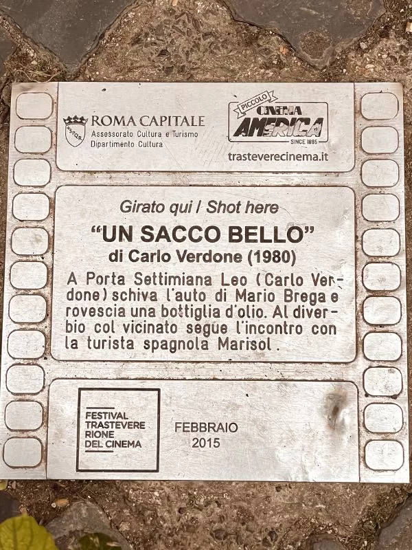 targa un sacco bello trastevere roma
