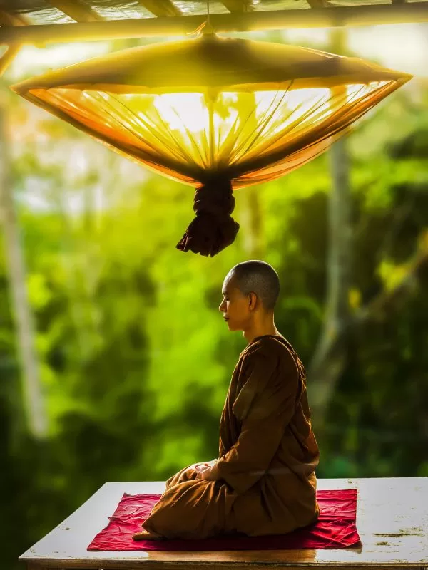 monaco che medita meditazione vipassana
