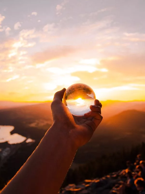 visualizzazione sfera durante il tramonto